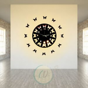 Artistic Butterfly Pattern 3D Wall Clock