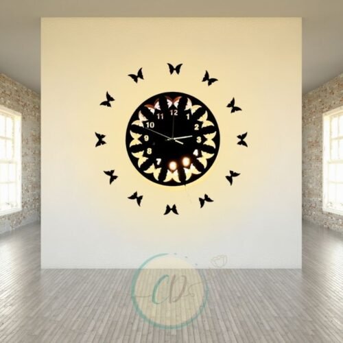 Artistic Butterfly Pattern 3D Wall Clock