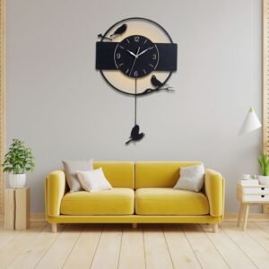 Black Sparrow 3D Wall Clock With Light
